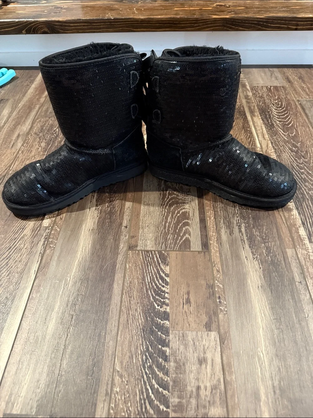 UGG Black Sequin Sheepskin Winter Boots